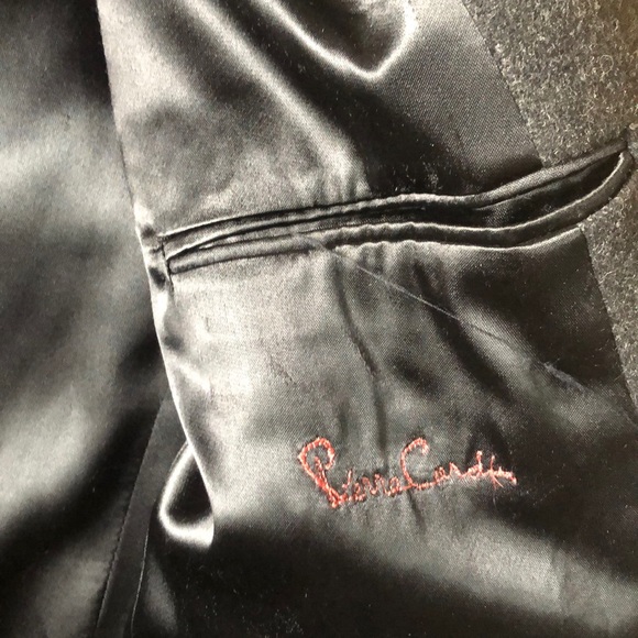 Black/Charcoal PIERRE CARDIN Men’s Wool Coat - Picture 7 of 12